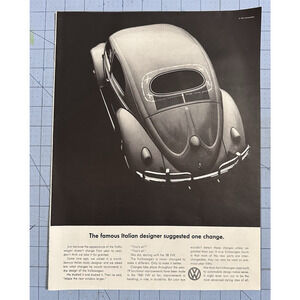 1960 Volkswagen Print Ad Italian Designer Suggested One Change